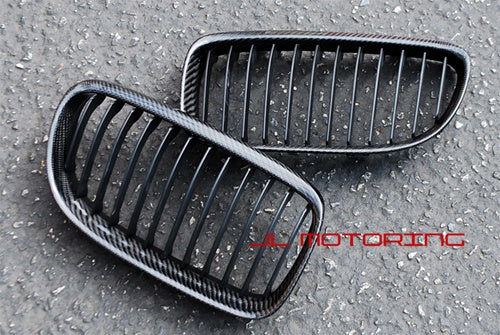 BMW Carbon Fiber Front Grilles - E90 E91 LCI 3 Series 2009+