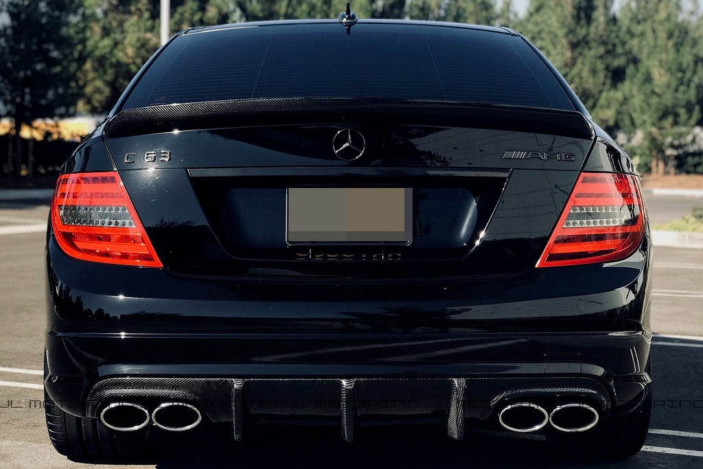 Mercedes Benz W204 C63 Big Fins Carbon Fiber Rear Diffuser