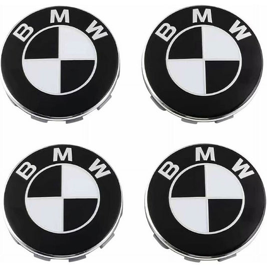 BMW Black White Wheel Caps