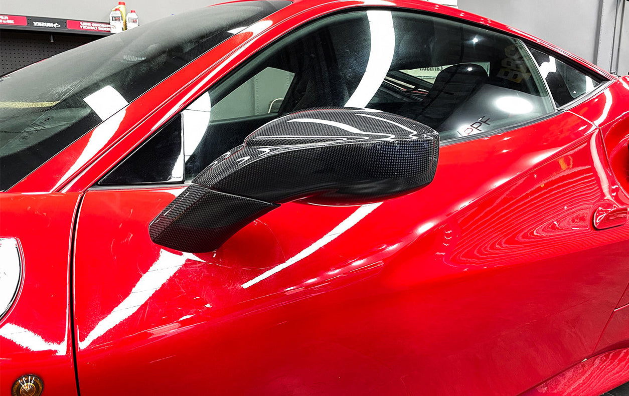 Ferrari 488 GTB Carbon Fiber Full Replacement Mirrors