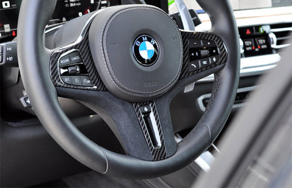 BMW F91 F92 F93 M8 Carbon Fiber Alcantara Steering Wheel Trim