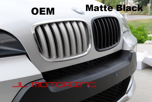BMW Matte Black Front Grilles - E70 X5 E71 X6